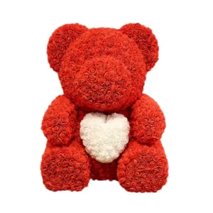 Ruby Red Rose Bear Large 40cm