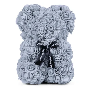 Heather Grey Rose Bear Small 25cm